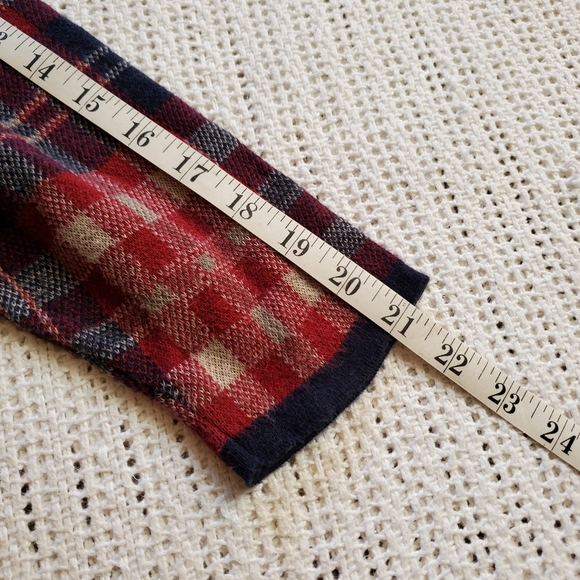 Vtg 90s First Issue Tartan Plaid Knit Cardigan Sweater Womens Size Large - Picture 7 of 7